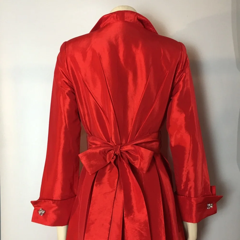 Vintage 1950s Fit & Flare Red Dress Dolman Sleeves - Picture 5 of 7